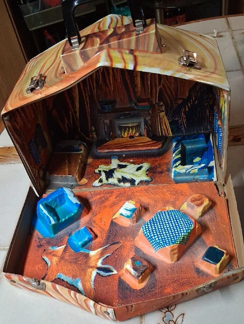 Troll House Decorative Storage Box - Brown Orange.